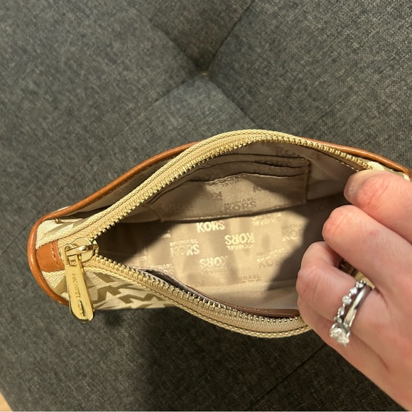 Michael Kors Beige and Brown Wristlet - Picture 3 of 4